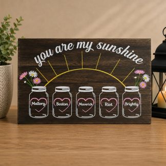 You Are My Sunshine Wood Sign - Hand-Painted Pine Wood Wall Art - 20x12 in – hand-painted pine wood sign by Brown Fox Artistry