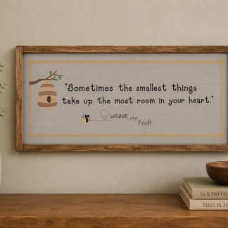 Winnie the Pooh Nursery Sign - Hand-Painted Pine Wood Wall Art - 24x12 in – hand-painted pine wood sign by Brown Fox Artistry