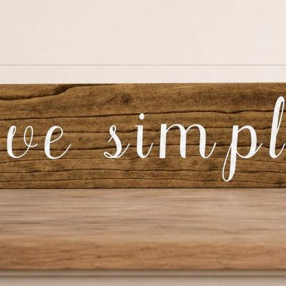 Live Simply Rustic Farmhouse Wood Sign - Hand-Painted Pine Wood Wall Art - 24x6 in – pine wood sign detail, Brown Fox Artistry