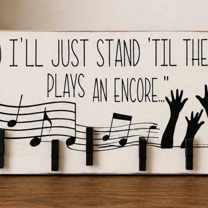 OAR Concert Ticket Holder - Hand-Painted Pine Wood Sign - 18x5.5 in – pine wood sign detail, Brown Fox Artistry