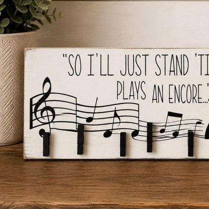 OAR Concert Ticket Holder - Hand-Painted Pine Wood Sign - 18x5.5 in – pine wood sign detail, Brown Fox Artistry